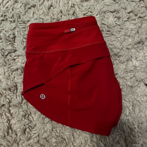 Lululemon Red Speed Up Shorts - Picture 1 of 4